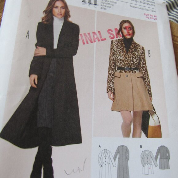 lot of 4 Sewing patterns(Burda,McCalls,Butterick),Coat,Jacket,Hat,Mittens - Picture 3 of 4